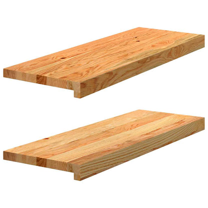 Stair Treads 2 pcs Light Brown 70x25x2 cm Solid Wood Oak