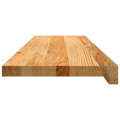 Stair Treads 2 pcs Light Brown 90x30x2 cm Solid Wood Oak