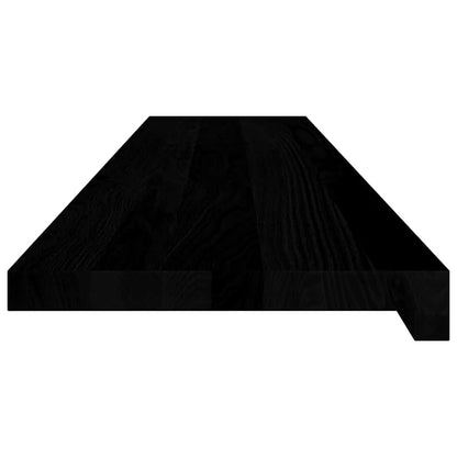 Stair Treads 2 pcs Brown Black 120x25x2 cm Solid Wood Oak
