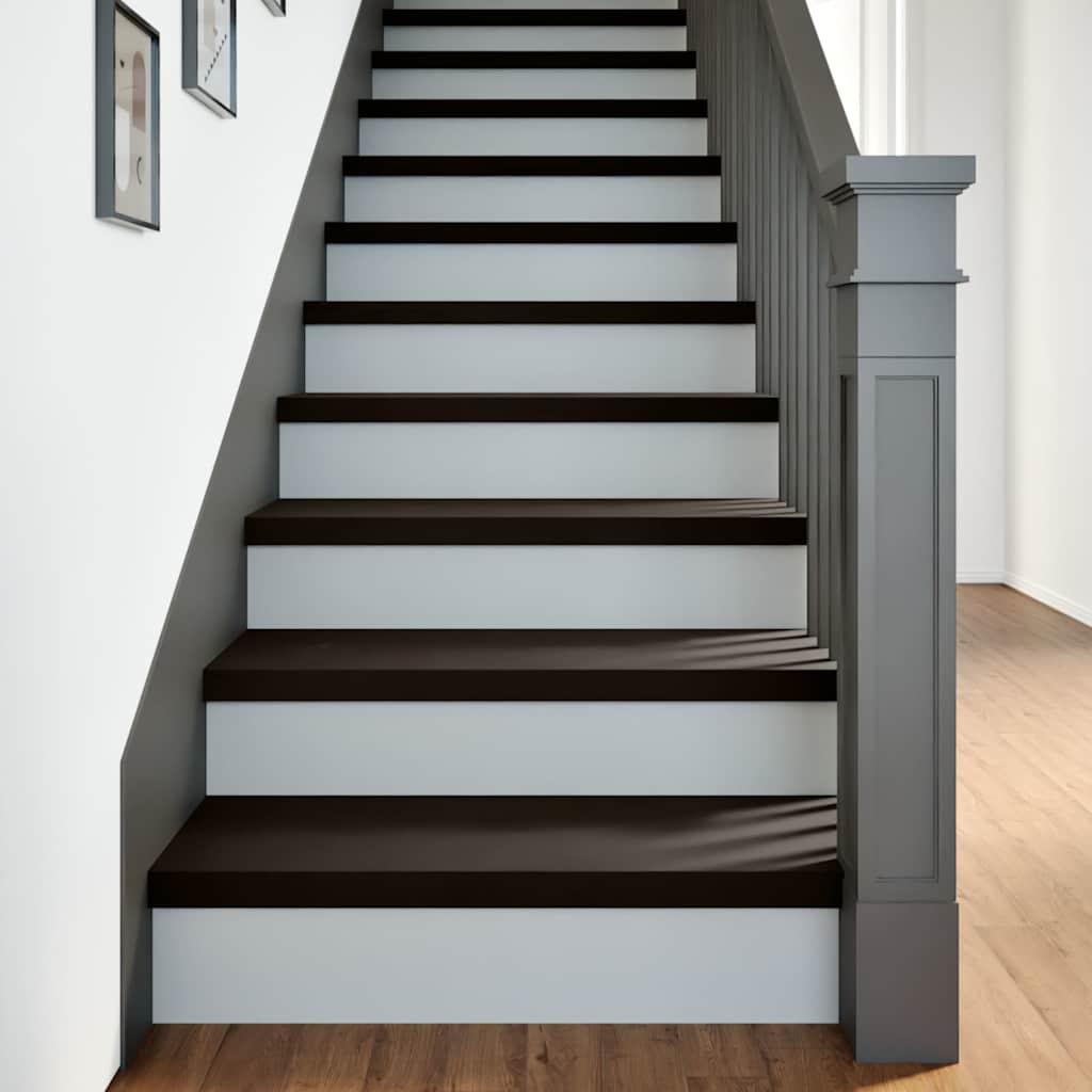 Stair Treads 2 pcs Brown Black 80x30x2 cm Solid Wood Oak