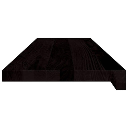 Stair Treads 2 pcs Brown Black 90x30x2 cm Solid Wood Oak