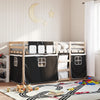 Bunk Bed without Mattress White&Black 80x200 cm Solid Wood Pine
