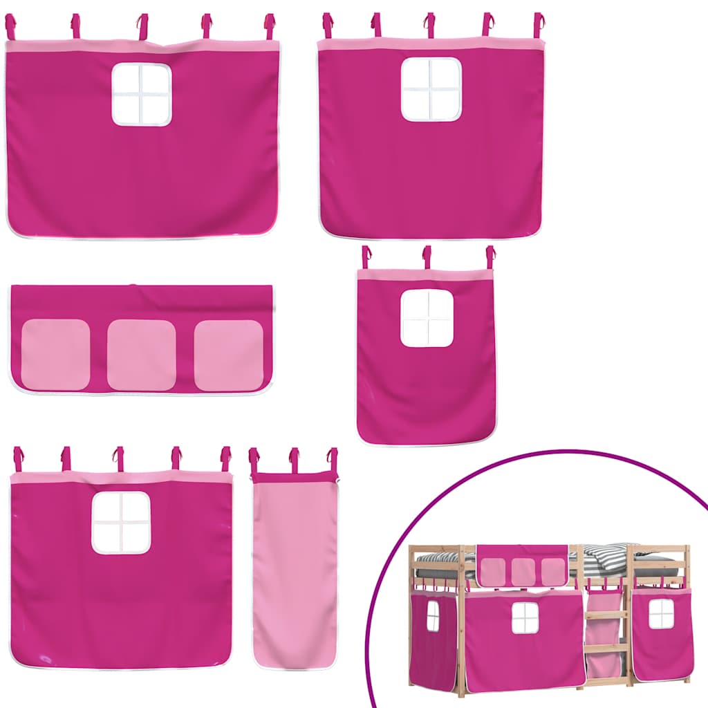 Bunk Bed without Mattress Pink 80x200 cm Solid Wood Pine