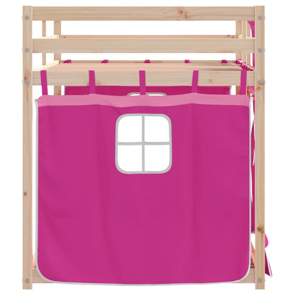 Bunk Bed without Mattress Pink 90x190 cm Single Solid Wood Pine
