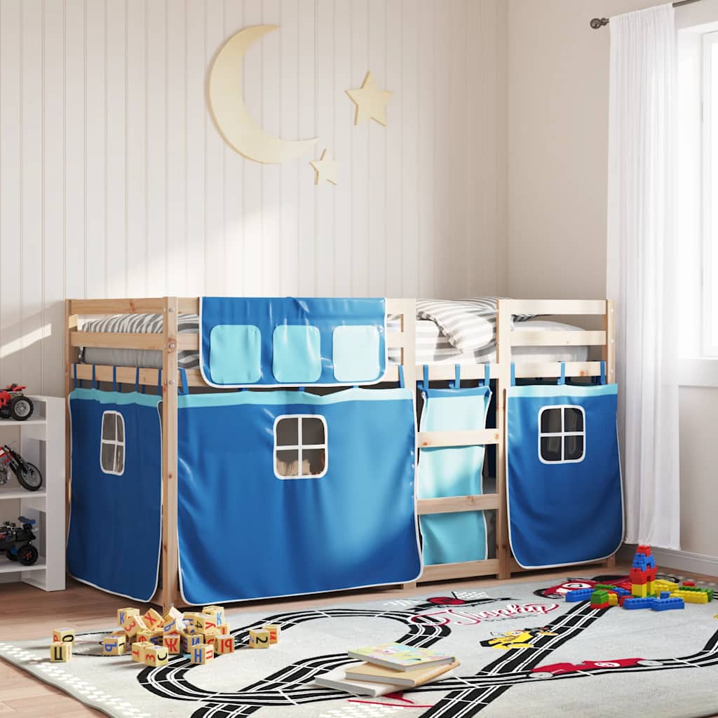 Bunk Bed without Mattress Blue 90x200 cm Solid Wood Pine