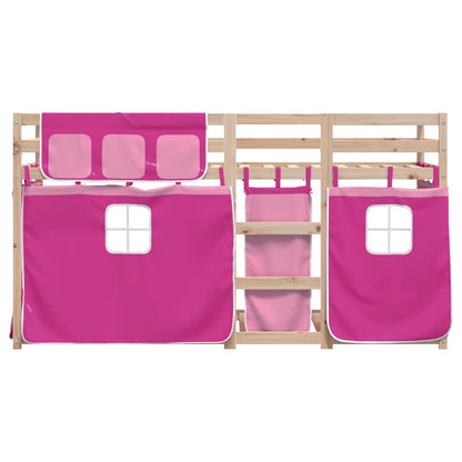 Bunk Bed without Mattress Pink 90x200 cm Solid Wood Pine