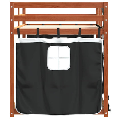 Bunk Bed without Mattress White&Black 90x200 cm Solid Wood Pine