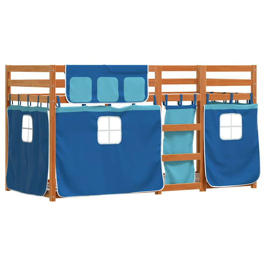 Bunk Bed without Mattress Blue 90x190 cm Single Solid Wood Pine