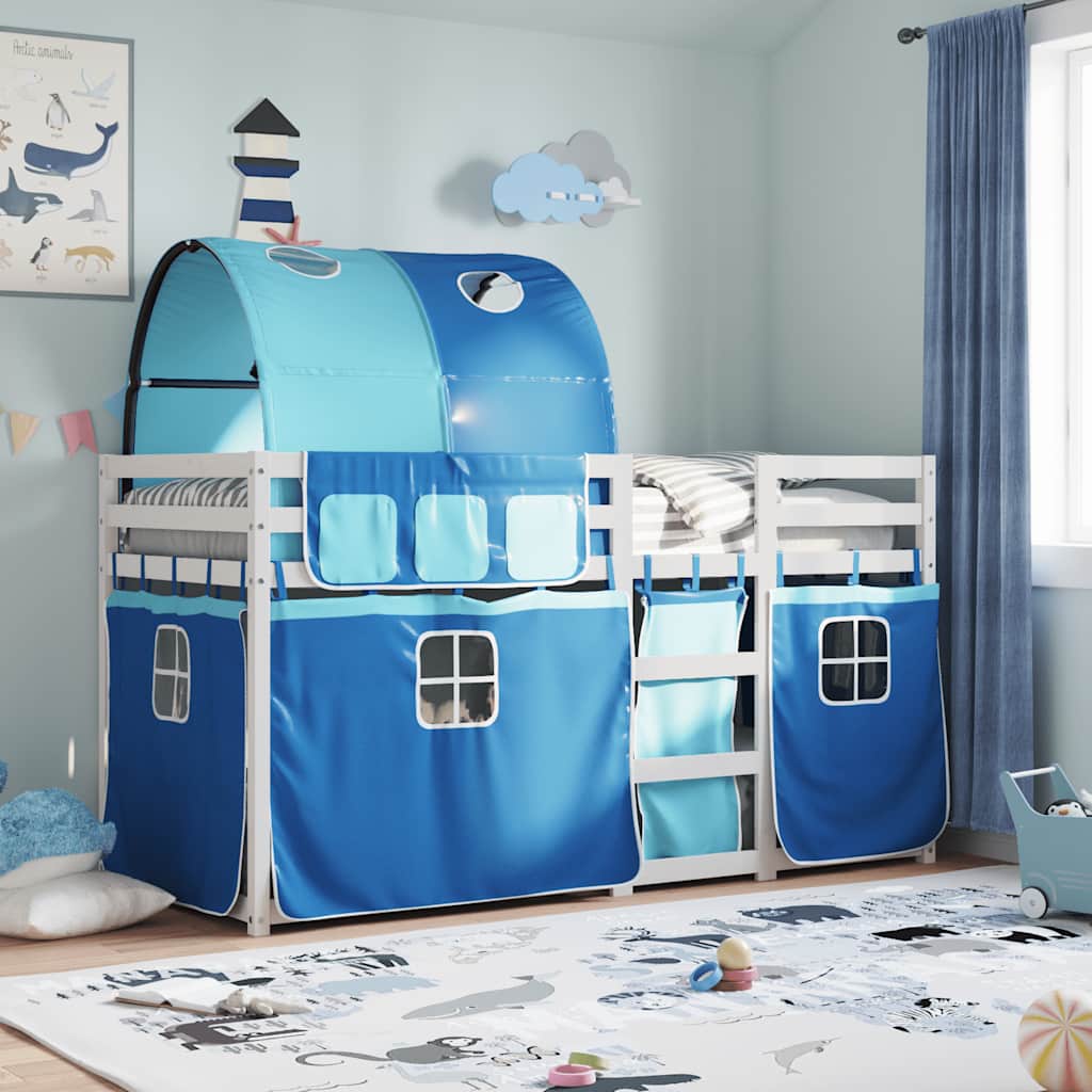 Bunk Bed without Mattress Blue 80x200 cm Solid Wood Pine