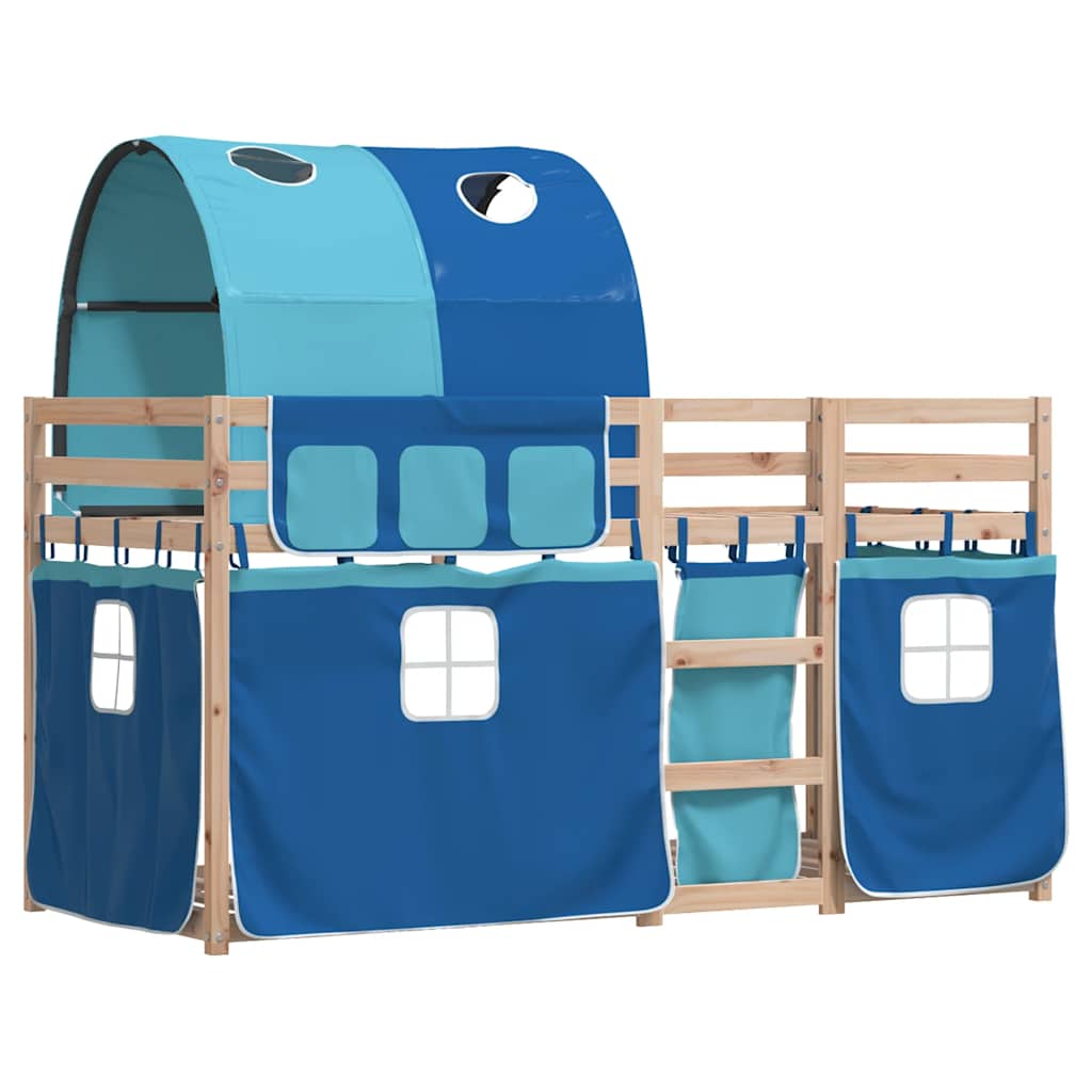 Bunk Bed without Mattress Blue 90x190 cm Single Solid Wood Pine