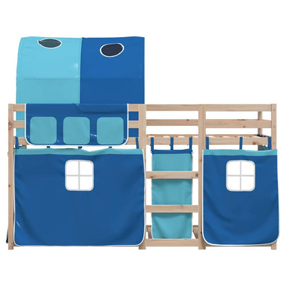 Bunk Bed without Mattress Blue 90x200 cm Solid Wood Pine