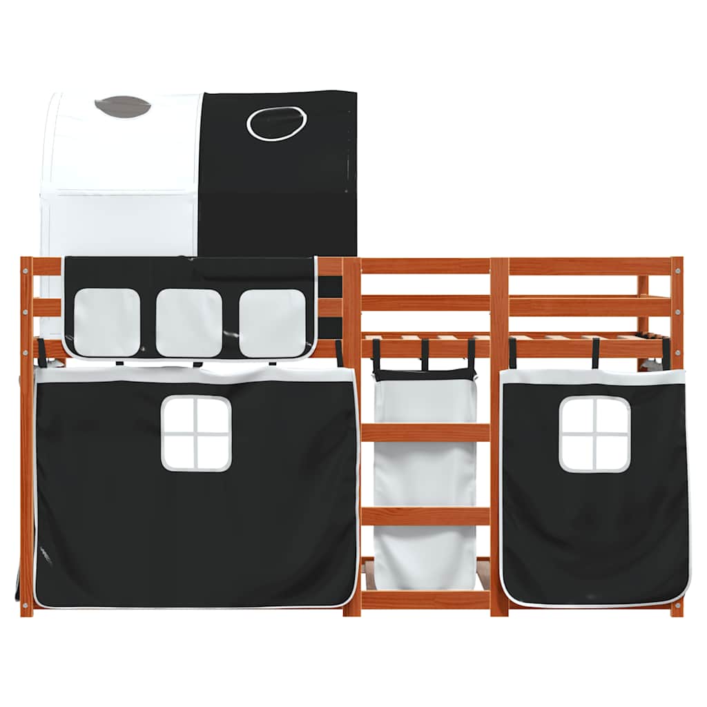Bunk Bed without Mattress White&Black 90x200 cm Solid Wood Pine