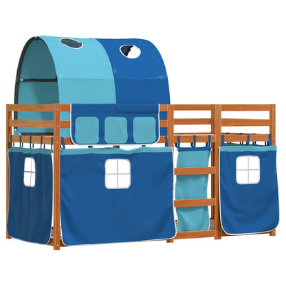 Bunk Bed without Mattress Blue 90x190 cm Single Solid Wood Pine