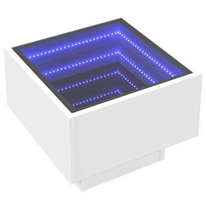 Bedside Table with Infinity LED White 40x40x30 cm