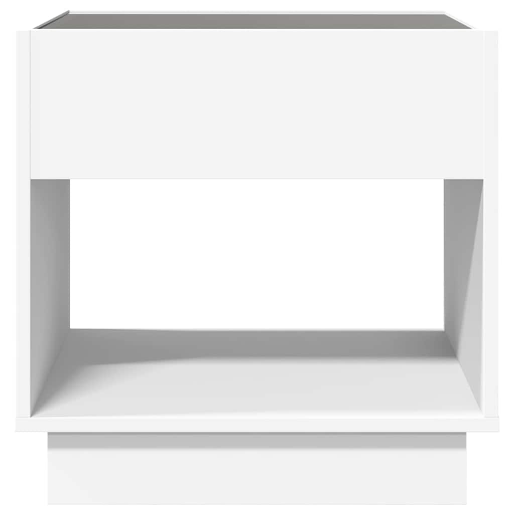 Bedside Table with Infinity LED White 50x50x50 cm