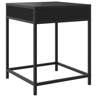 Bedside Table with Infinity LED Black 40x40x51 cm