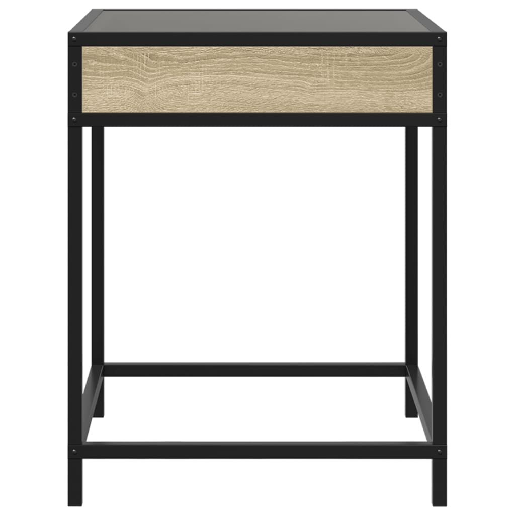 Bedside Table with Infinity LED Sonoma Oak 40x40x51 cm