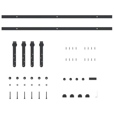  Sliding Cabinet Door Kit 183 cm Carbon Steel