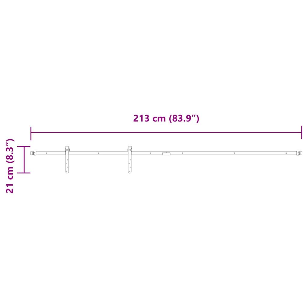  Sliding Cabinet Door Kit 213 cm Carbon Steel