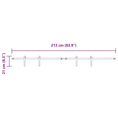  Sliding Cabinet Door Kit 213 cm Carbon Steel