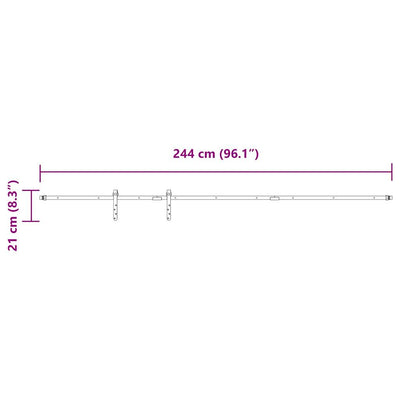  Sliding Cabinet Door Kit 244 cm Carbon Steel