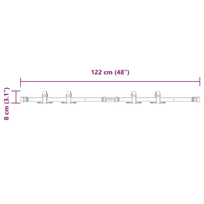  Sliding Cabinet Door Kit 122 cm Carbon Steel