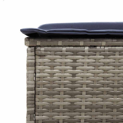 3 Piece Sun Lounger Set with Cushion Gray Poly Rattan
