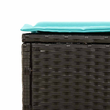 3 Piece Sun Lounger Set with Cushion Black Poly Rattan