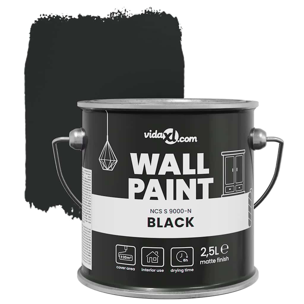 Wall Paint Black 16.5 x 16.5 x 16 cm Wall Print