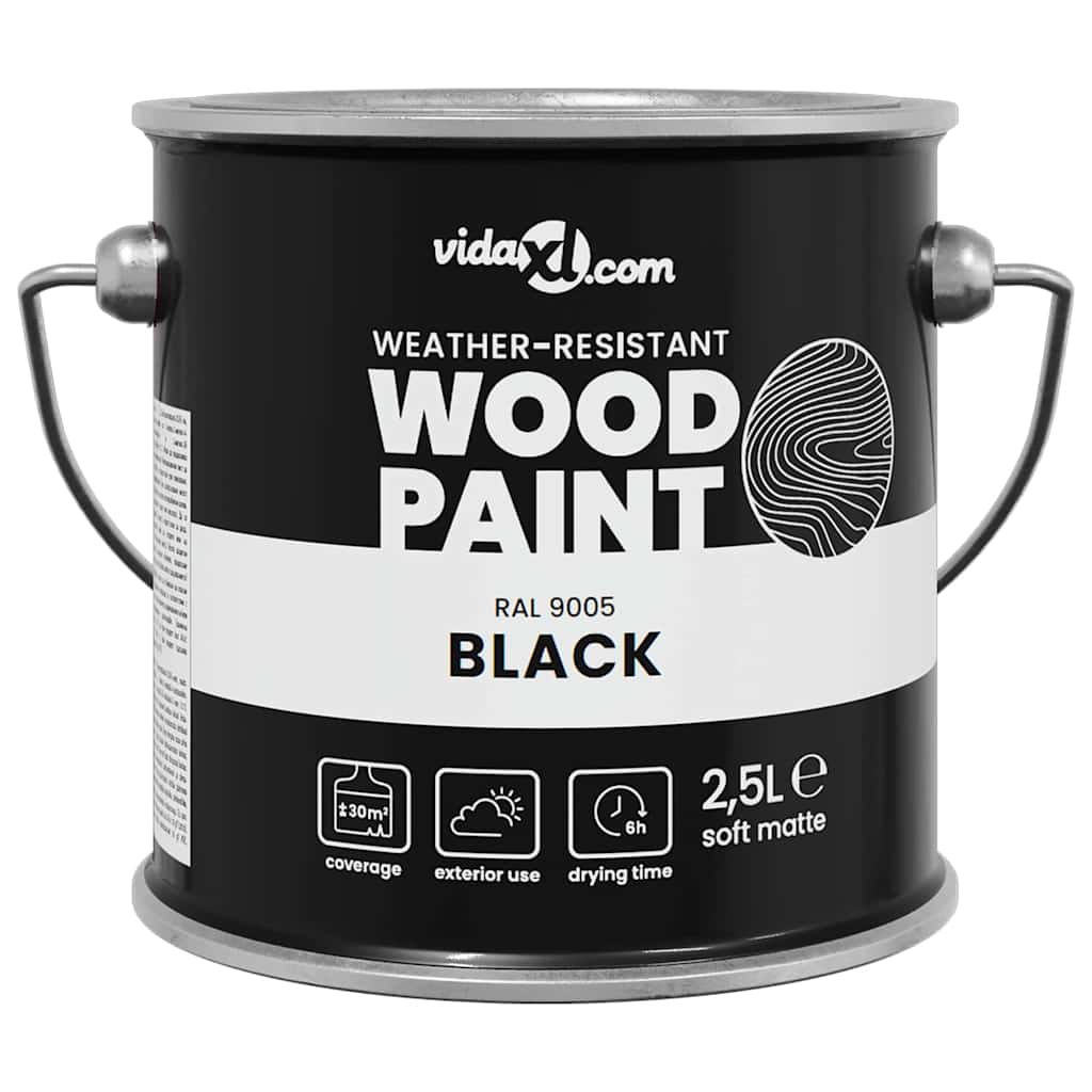 Wood Paint Black 16.5 x 16.5 x 16 cm Wall Print