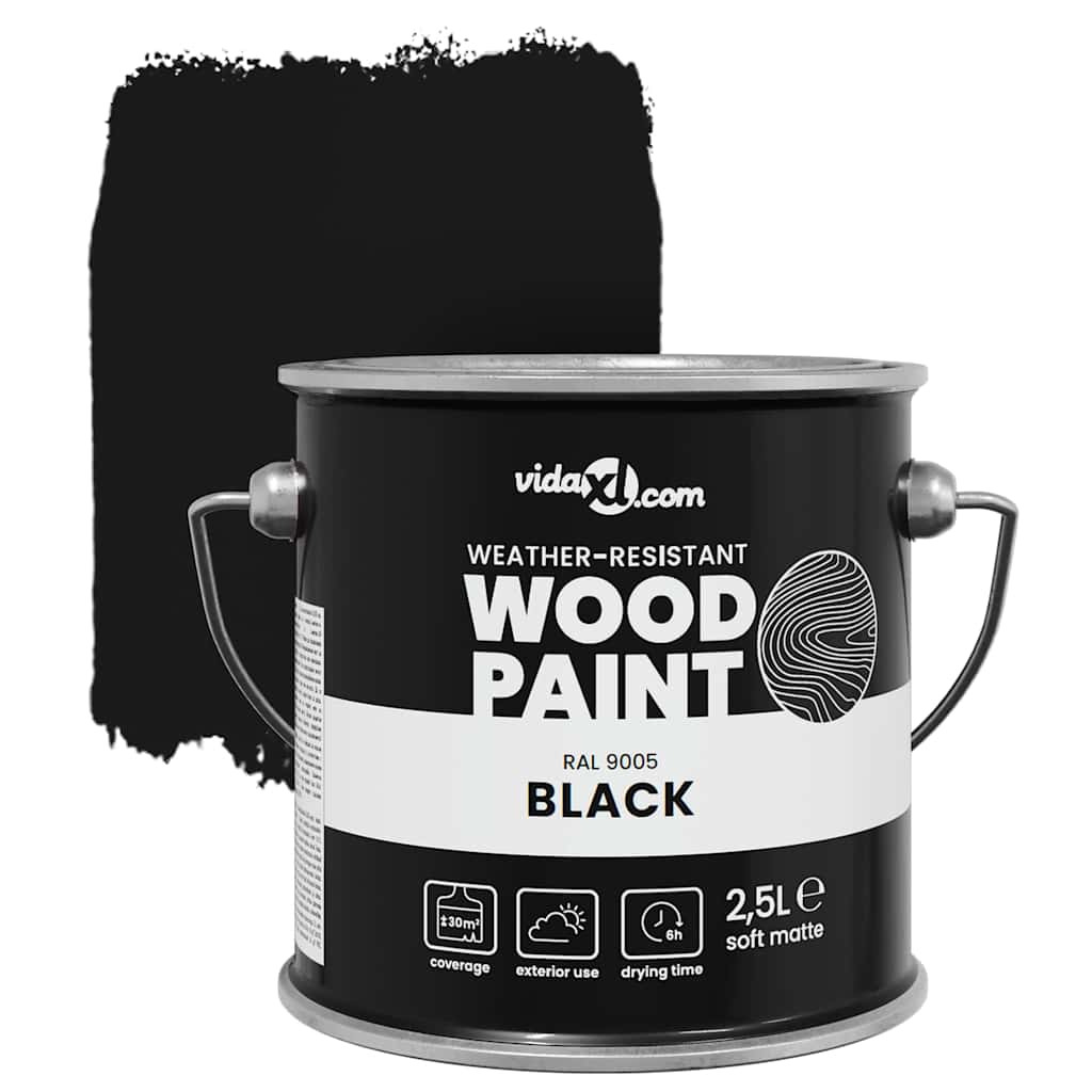 Wood Paint Black 16.5 x 16.5 x 16 cm Wall Print