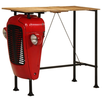 Tractor Bar Table Red and Brown 55x120x107 cm Solid Wood Mango