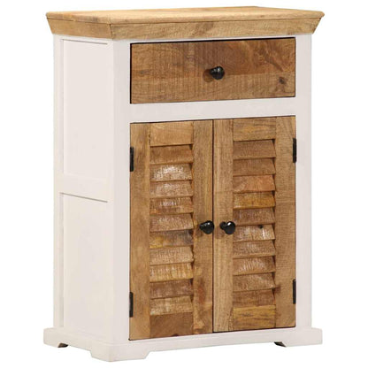 Sideboard White and Brown 55x30x73 cm Solid Rough Wood Mango