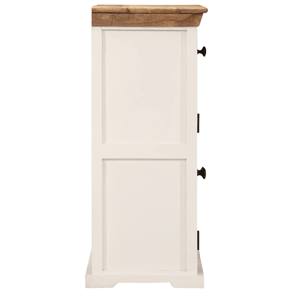 Sideboard White and Brown 55x30x73 cm Solid Rough Wood Mango