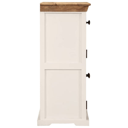 Sideboard White and Brown 55x30x73 cm Solid Rough Wood Mango