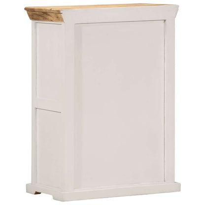 Sideboard White and Brown 55x30x73 cm Solid Rough Wood Mango