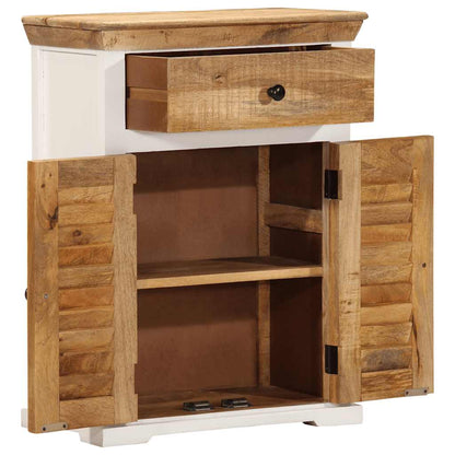 Sideboard White and Brown 55x30x73 cm Solid Rough Wood Mango