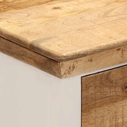 Sideboard White and Brown 55x30x73 cm Solid Rough Wood Mango