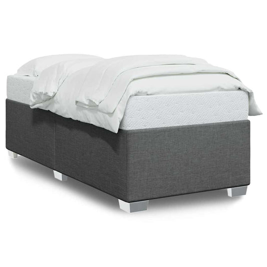 Bed Frame without Mattress Dark Grey Single Fabric