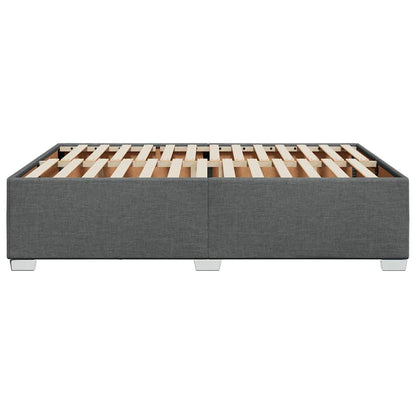 Bed Frame without Mattress Dark Grey Double Fabric