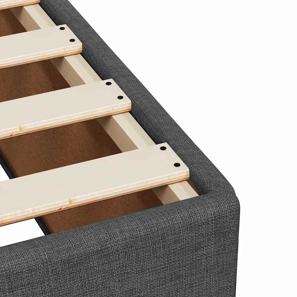Bed Frame without Mattress Dark Grey Super King Fabric