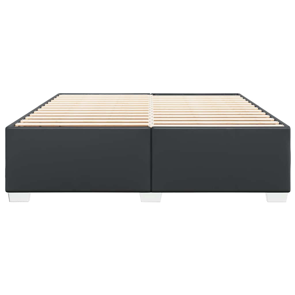 Bed Frame without Mattress Black Super King Faux Leather
