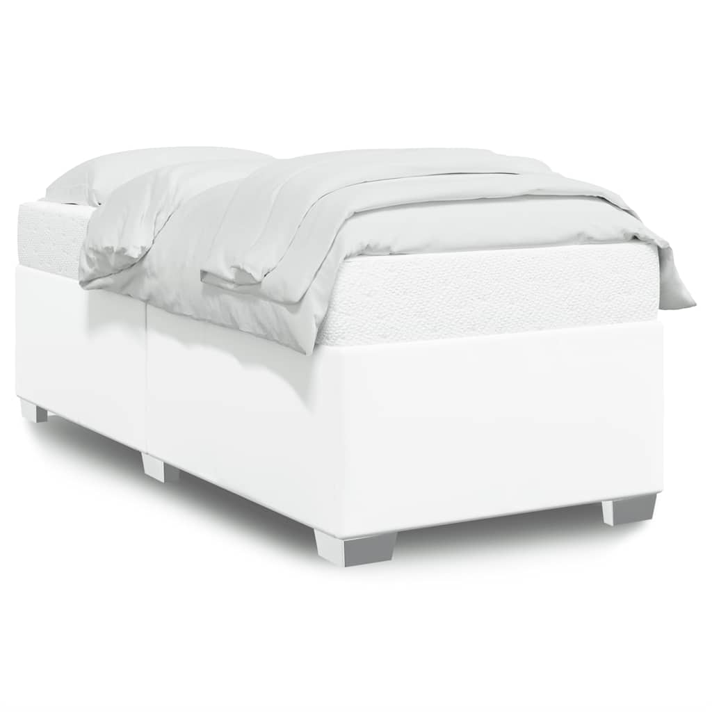 Bed Frame without Mattress White Twin Faux Leather