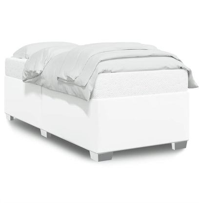 Bed Frame without Mattress White Twin Faux Leather