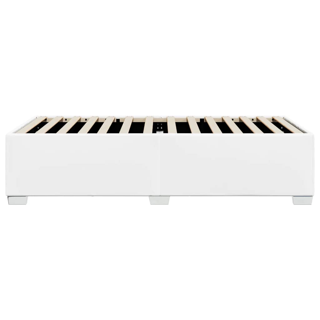 Bed Frame without Mattress White Twin Faux Leather