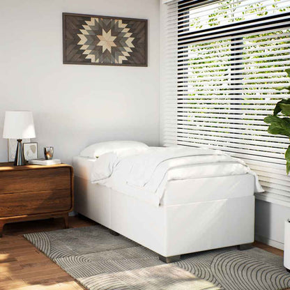 Bed Frame without Mattress White Twin Faux Leather