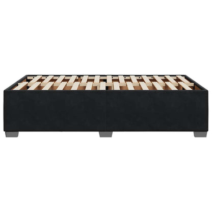 Bed Frame without Mattress Black Double Velvet