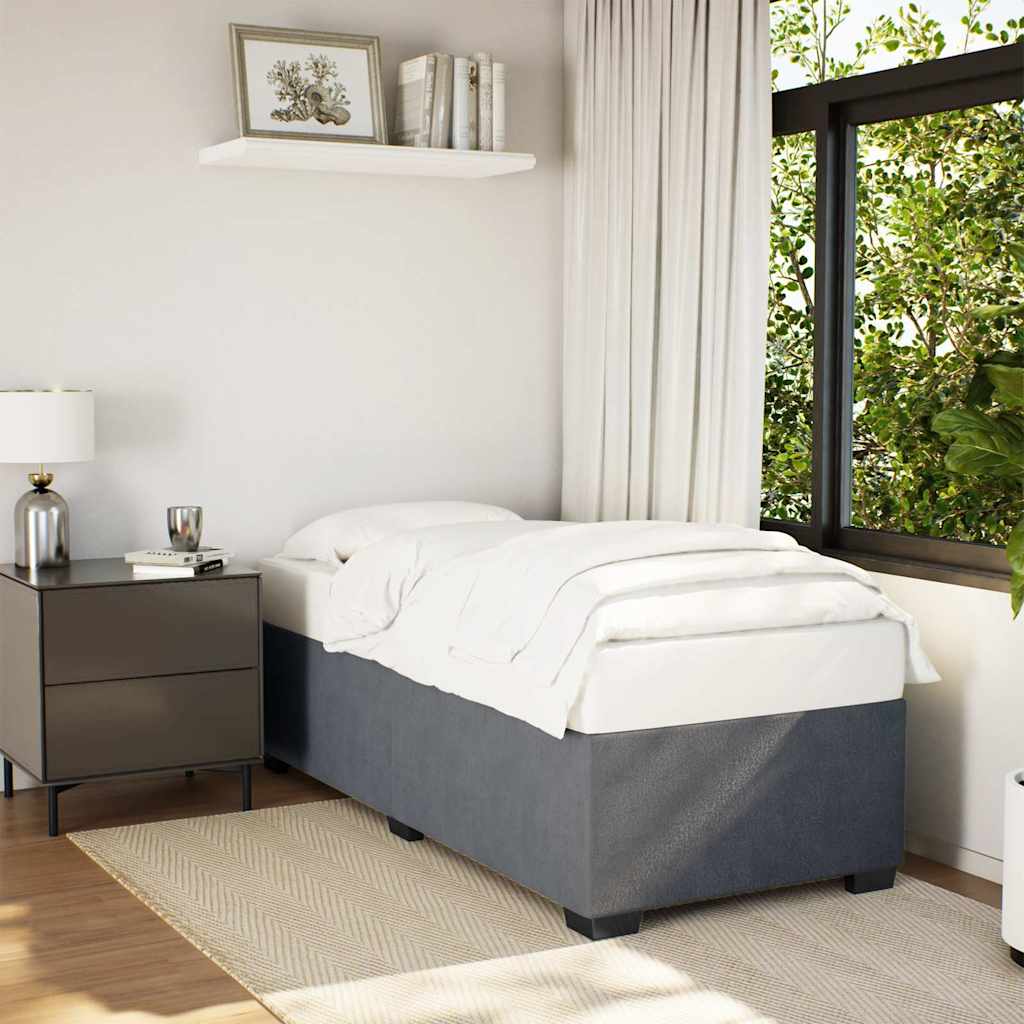Bed Frame without Mattress Dark Grey Single Velvet