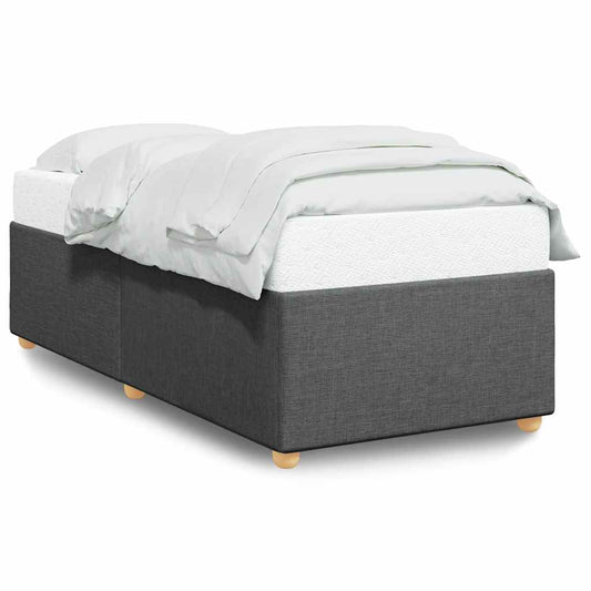 Bed Frame without Mattress Dark Grey Single Fabric