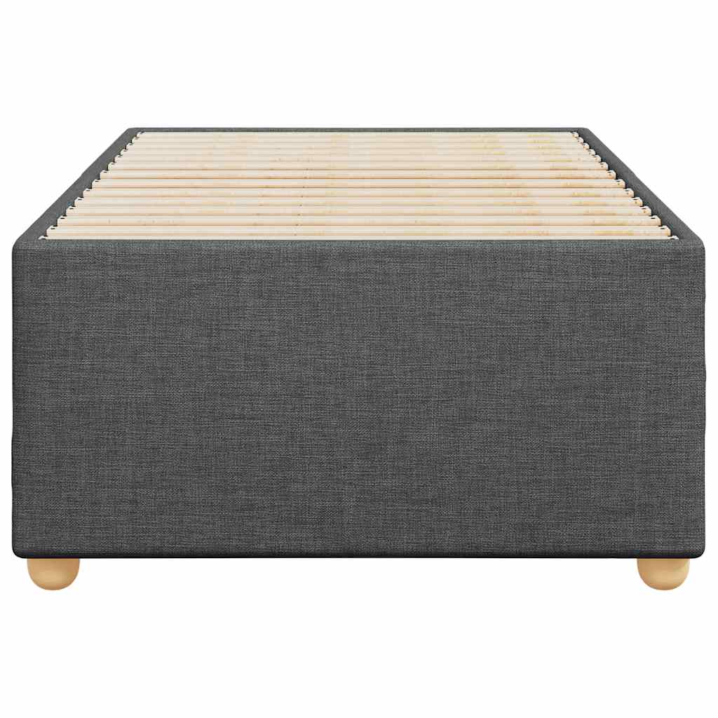 Bed Frame without Mattress Dark Grey Single Fabric